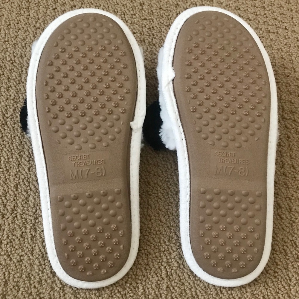 NWT Caramella Bubble Fuzzy Panda Slippers - Picture 7 of 8